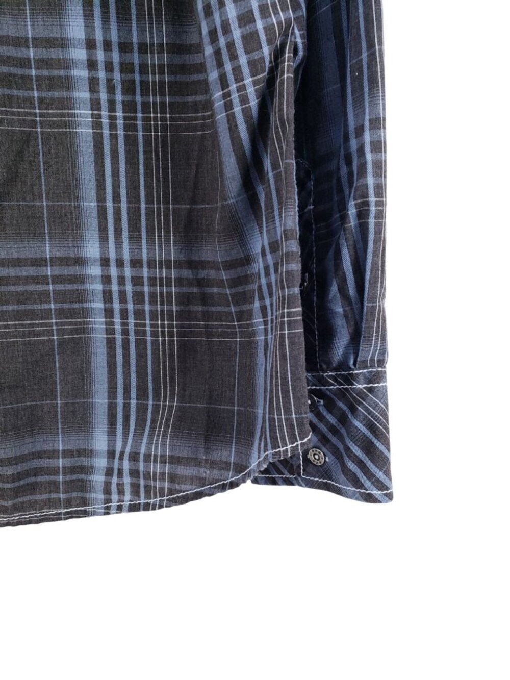 BKE Athletic Fit Plaid Shirt Mens XL Gray Long Sleeve Casual Cotton Blend - Picture 3 of 9